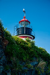 West Quoddy Head Light Tower on Rocky Edge in Maine